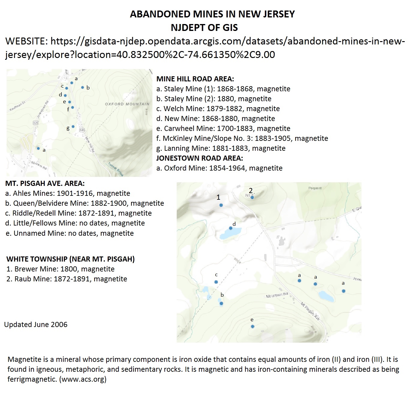 NJDEP MAP OF OXFORD MINES 2006