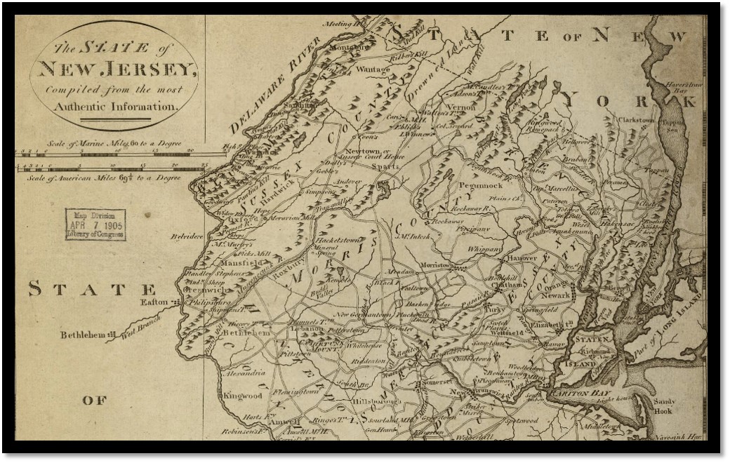 MAP NORTHWEST NEW JERSEY 1905