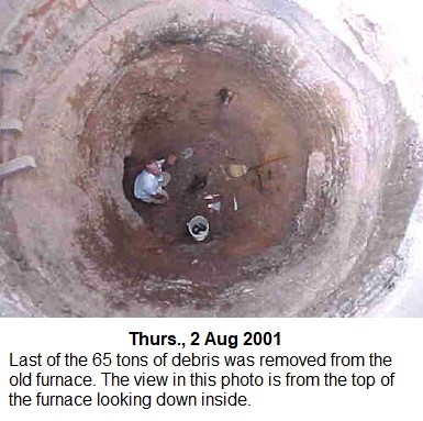 IMAGE 2 Top of furnace looking down inside 2001